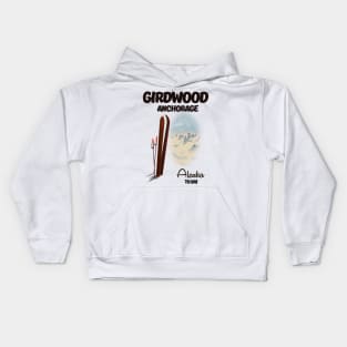 Girdwood anchorage alaska ski Kids Hoodie